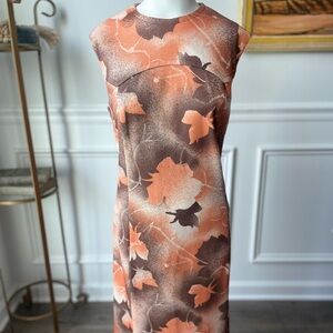 ⭐️1970s Leaf Print Sleeveless Dress